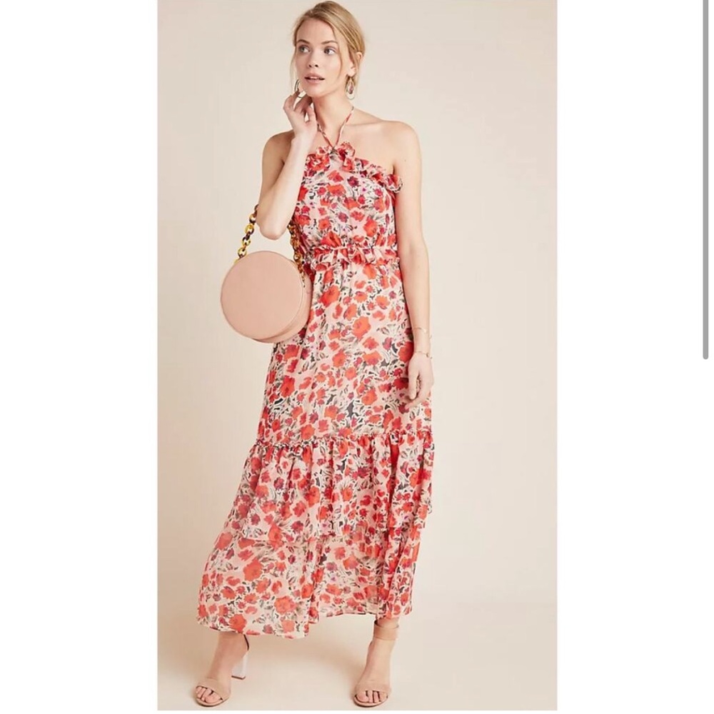 Misa Red Floral Dress
